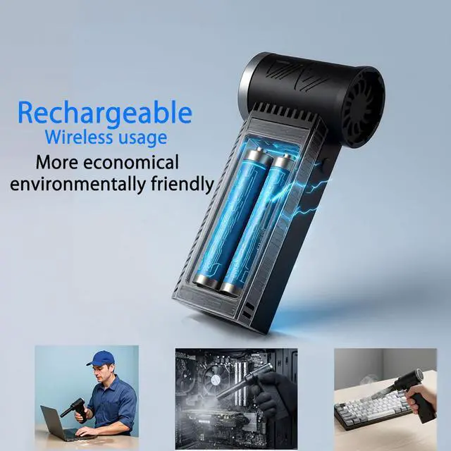 Alt view image 7 of 7 - Electric Compressed Air Duster -120000RPM Super Power Cordless Air Duster, Rechargeable Brushless Motor Durable Blower, 4-Gear Adjustable Dust Blower for Computer,PC,Keyboard Charging