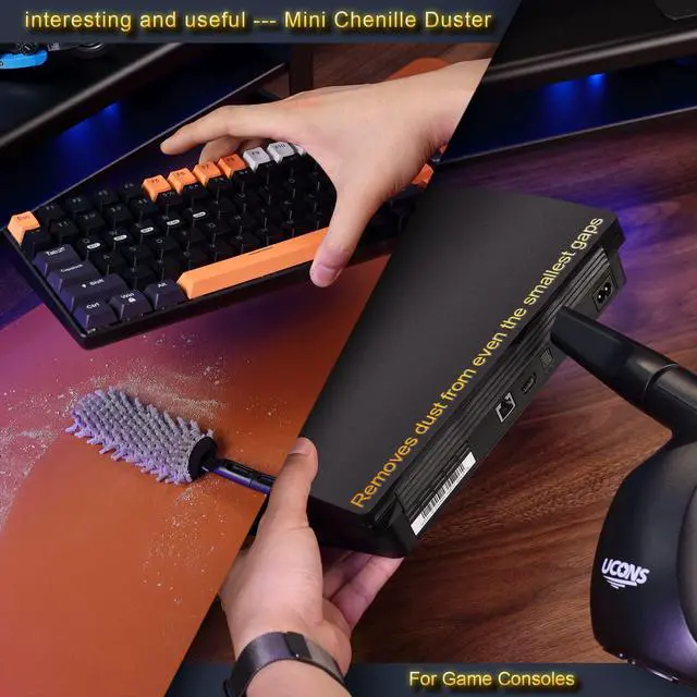 Alt view image 5 of 7 - Electric Air Duster for Electronics, 500W 31m/s High-Powered Keyboard Cleaner - Reusable Cordless Air Blower with Anti-Static Brush, 70% Quieter Than Compressed Air Cans