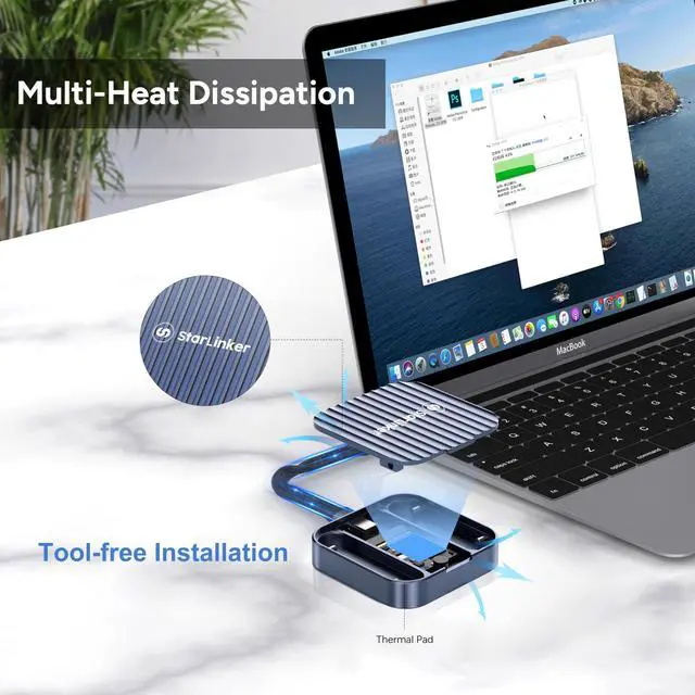 Alt view image 13 of 14 - Magnetic M.2 2230 NVMe SSD Enclosure, Keychain 40G USB4 Cable & Silicone Jacket Included, Supports USB 3.2 10G to NVMe PCI-E Adapter, for iPhone 15Pro Max ProRes Record & Save