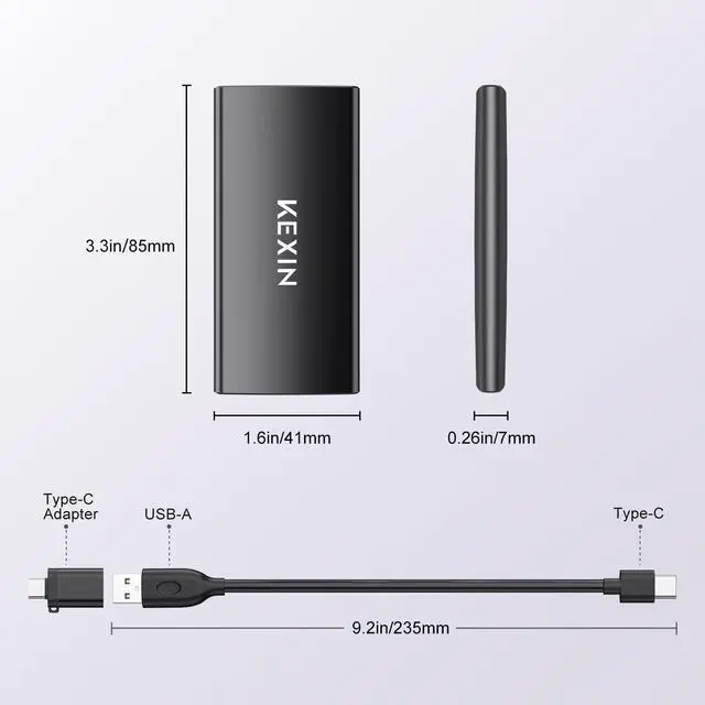Alt view image 9 of 14 - 256GB External SSD Hard Drive USB 3.1 Type-c Portable Solid State Drive 256G, up to 500MB/s for PC Mac Android Game Console and More