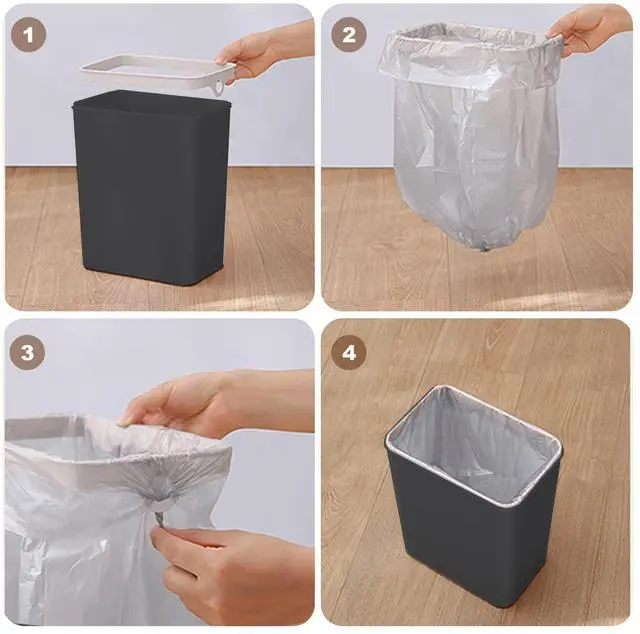 Alt view image 11 of 14 - Touchless Bathroom Trash Can - 2.5 Gallon Smart Trash Can Sensor Motion - Skinny Trash Bin with Lid - Electric, Narrow, Plastic, Auto Open - Small Slim Automatic Garbage Can (Black)