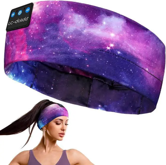 Alt view image 8 of 14 - Sleep Headphones Bluetooth Headband Sleeping Wireless Headband Headphones with Thin HD Stereo Speakers Perfect for Side Sleepers, Sport, Yoga, Travel