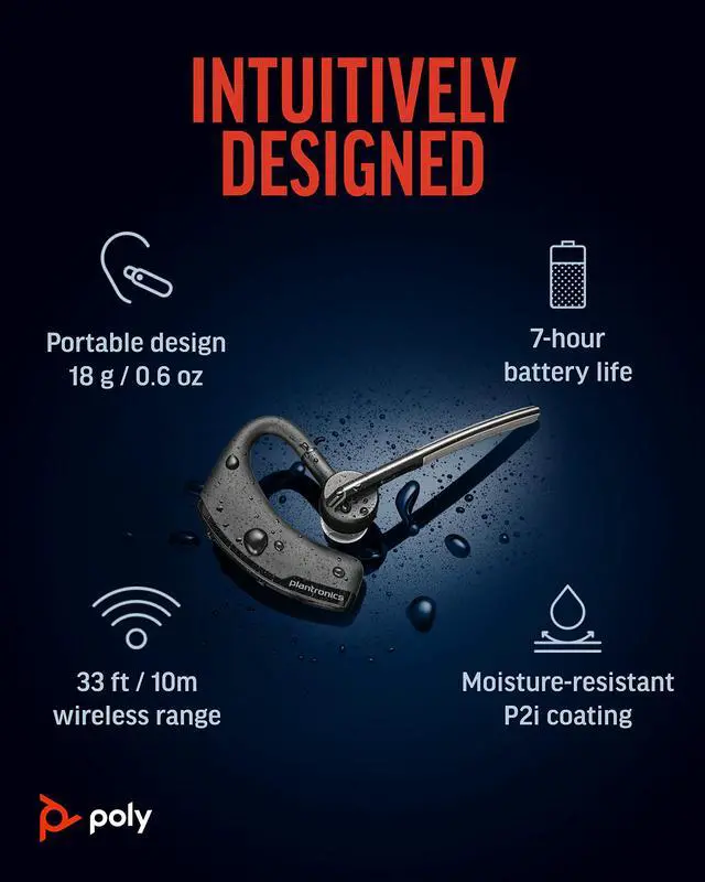Alt view image 13 of 14 - Voyager Legend Wireless Headset (Plantronics) - Single-Ear Bluetooth w/Noise-Canceling Mic - Voice Controls - Mute & Volume Buttons - Ergonomic Design -Connect to Mobile/Tablet via Bluetooth -FFP