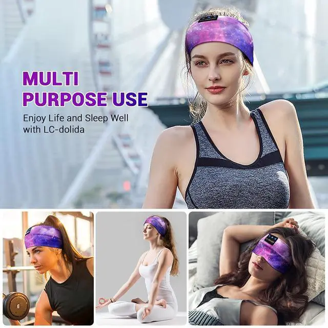 Alt view image 13 of 14 - Sleep Headphones Bluetooth Headband Sleeping Wireless Headband Headphones with Thin HD Stereo Speakers Perfect for Side Sleepers, Sport, Yoga, Travel