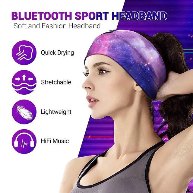 Alt view image 12 of 14 - Sleep Headphones Bluetooth Headband Sleeping Wireless Headband Headphones with Thin HD Stereo Speakers Perfect for Side Sleepers, Sport, Yoga, Travel