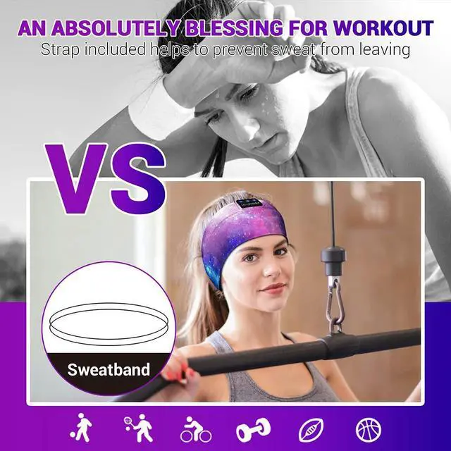 Alt view image 14 of 14 - Sleep Headphones Bluetooth Headband Sleeping Wireless Headband Headphones with Thin HD Stereo Speakers Perfect for Side Sleepers, Sport, Yoga, Travel