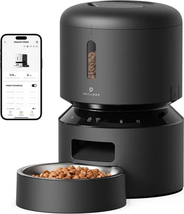 Alt view image 8 of 14 - Automatic Cat Feeder, 5G WiFi Pet Feeder with Freshness Preservation, Timed Cat Feeders for Dry Food, Up to 48 Portions 10 Meals Per Day, Granary Pet Feeder for Cat/Dog