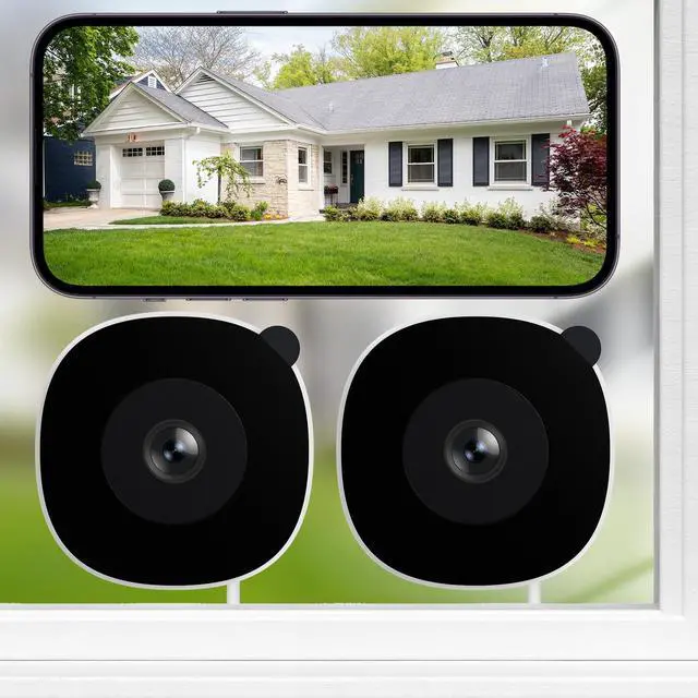 Alt view image 8 of 14 - 2K No Drill Window Camera-2 Pack 2.4Ghz & 5Ghz WiFi Dome Cameras for Home Security for Indoor & Outdoor Monitoring, Color Night Vision, Human Detection, 24/7 Recording, Ideal for Apartment, K1