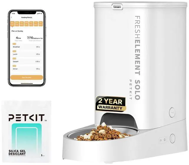 Alt view image 8 of 14 - Automatic Cat Feeder, 2.4G WiFi Automatic Dog Feeder, App Control Pet Food Dispenser with Triple Fresh-Lock System, Up to 10 Meals Per Day, Schedule Feeding, Food Shortage Alert, 3L Capacity