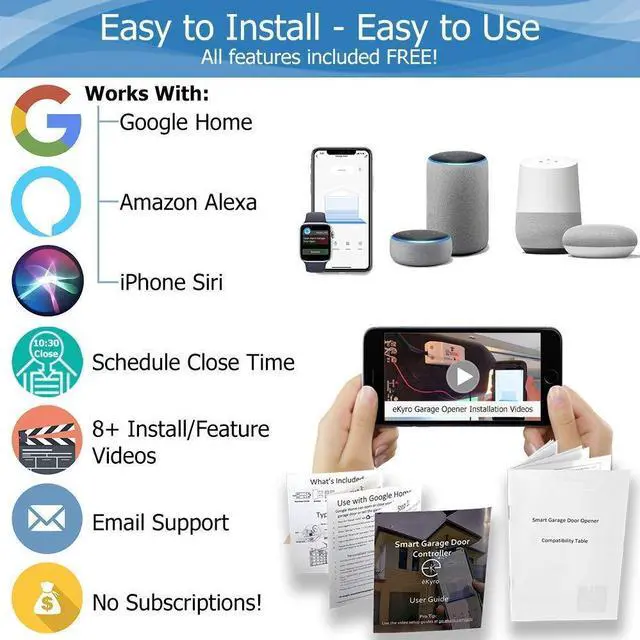 Alt view image 14 of 14 - Smart Garage Door Opener - Universal WiFi Remote Controller Compatible with Alexa, Google Home, iPhone, Siri, Android, Door Left Open Alert, Door Security Systems, Updated Model