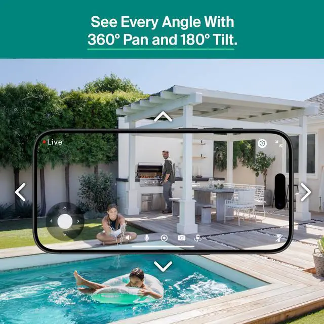 Alt view image 11 of 12 - Essential Pan Tilt Security Camera 2K - Wired Plug-in Power Outdoor Camera, Person Recognition, Package Detection, Animated Preview, 1-Month Trial of Secure Plan, Auto Motion Tracking, 2 Cam