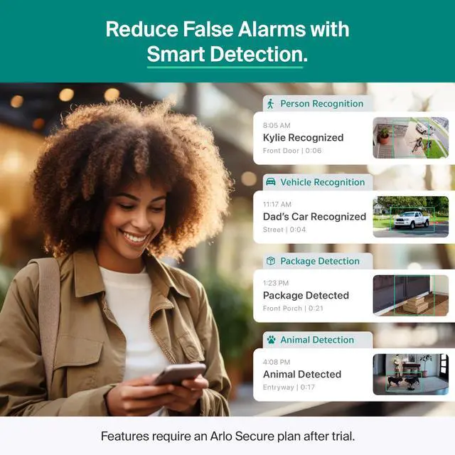 Alt view image 8 of 12 - Essential Pan Tilt Security Camera 2K - Wired Plug-in Power Outdoor Camera, Person Recognition, Package Detection, Animated Preview, 1-Month Trial of Secure Plan, Auto Motion Tracking, 2 Cam