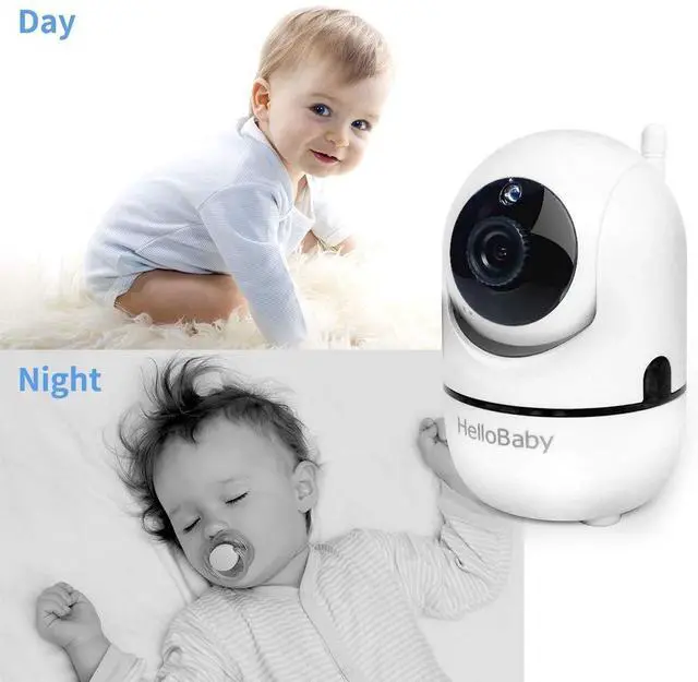 Alt view image 11 of 14 - Video Baby Monitor with Remote Camera Pan-Tilt-Zoom, 3.2'' Color LCD Screen, Infrared Night Vision, Temperature Display, Lullaby, Two Way Audio