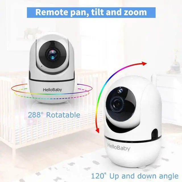 Alt view image 10 of 14 - Video Baby Monitor with Remote Camera Pan-Tilt-Zoom, 3.2'' Color LCD Screen, Infrared Night Vision, Temperature Display, Lullaby, Two Way Audio