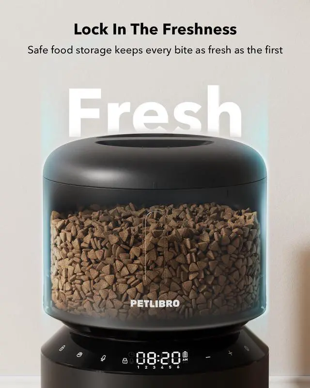 Alt view image 9 of 13 - Automatic Cat Feeder 3L Programmable Pet Food Dispenser with Airtight Storage, Timed Portion Control, Voice Meal Call & Dual Power Supply, Clog-Free Healthy Feeding for Cats & Small Dogs