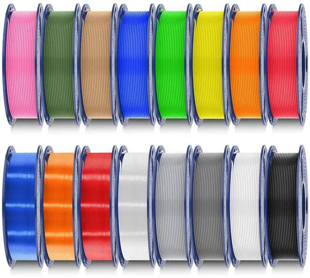 Alt view image 8 of 14 - 16 Color PLA Filament Bundle Multicolor, PLA 3D Printer Filament 1.75mm, Individually Vacuum Packed, 0.25kg per Spool, 4kg in Total, 16 Pack. (4 Transparent Color and 12 Regular Solid Color)