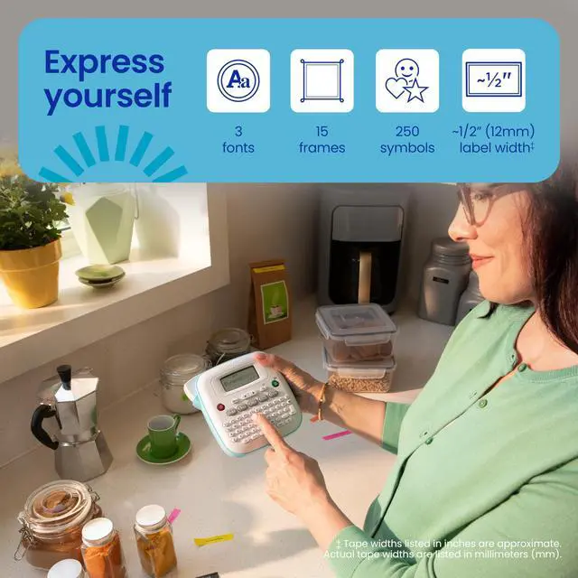 Alt view image 9 of 14 - P-Touch PT-N20 Personal Desktop Label Maker, Portable, Handheld and Prints, P-Touch Btag ~½ (12mm) Wide Color Personalized Label Tapes