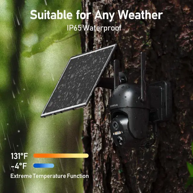 Alt view image 14 of 14 - 4G LTE Cellular Solar Security Camera Wireless Outdoor, No WiFi Solar Powered Camera, 360° Live View, 2K Color Night Vision, PIR Motion Sensor, 2 Way Talk, Built in SIM Card