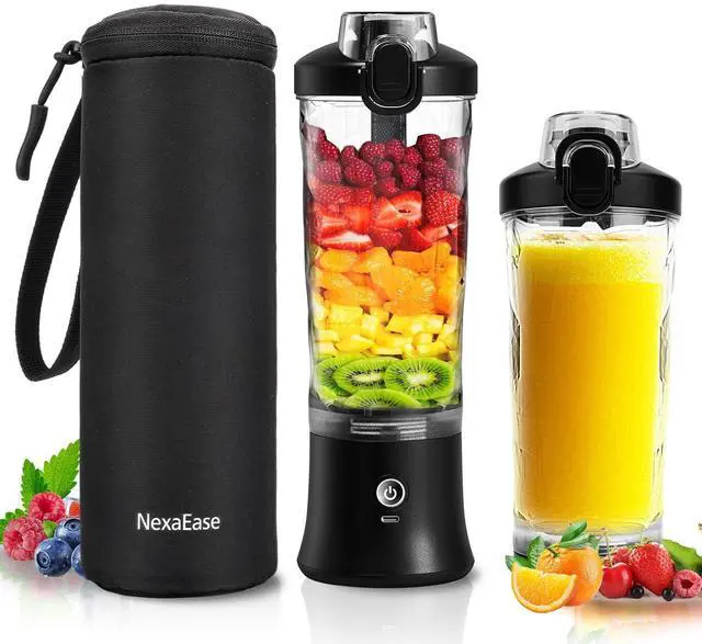 Alt view image 8 of 14 - Portable Blender Personal Juicer for Shakes and Smoothies - 20 OZ Electric Protein Shaker Bottle with Insulated Sleeve, Travel Lid, USB-C Rechargeable - Mini Small Blender Cup for Kitchen, Office, Gym