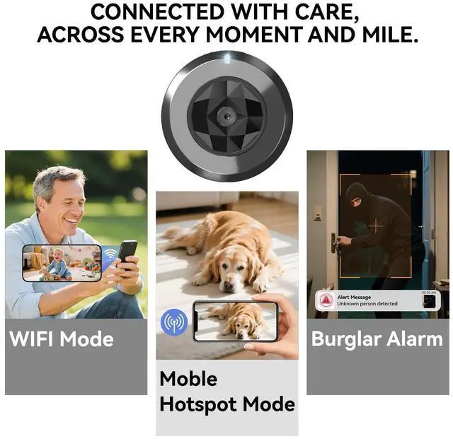 Alt view image 11 of 14 - 2026 Mini Wireless Security Camera HD Small Magnetic Home WiFi Micro Camera Nanny Cam with Motion Detection Cloud & SD Storage Night Vision Tiny Cameras Wide Angle for Home Baby Office Indoor