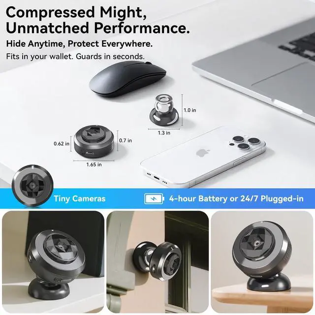 Alt view image 12 of 14 - 2026 Mini Wireless Security Camera HD Small Magnetic Home WiFi Micro Camera Nanny Cam with Motion Detection Cloud & SD Storage Night Vision Tiny Cameras Wide Angle for Home Baby Office Indoor