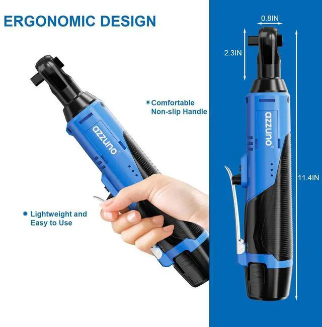 Alt view image 13 of 17 - 3/8" Electric Ratchet Wrench Set 30 Ft-lbs Cordless Ratchet Wrench 300 RPM Power Ratchet Tool Kit with 2 x 2000mAh Lithium-Ion Battery, Fast Charger, 7 Sockets and 3" Extension Bar