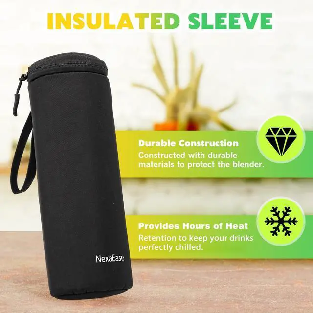 Alt view image 12 of 14 - Portable Blender Personal Juicer for Shakes and Smoothies - 20 OZ Electric Protein Shaker Bottle with Insulated Sleeve, Travel Lid, USB-C Rechargeable - Mini Small Blender Cup for Kitchen, Office, Gym