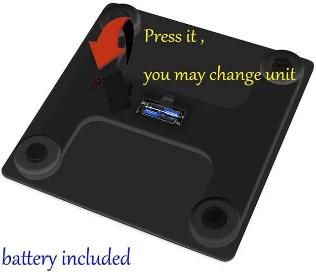 Alt view image 2 of 2 - Scale for Body Weight, Digital Bathroom Scale, Weight Scales for People,Body Scale,Black,Max:400LB/180KG,2 Weighing Units: LB/KG