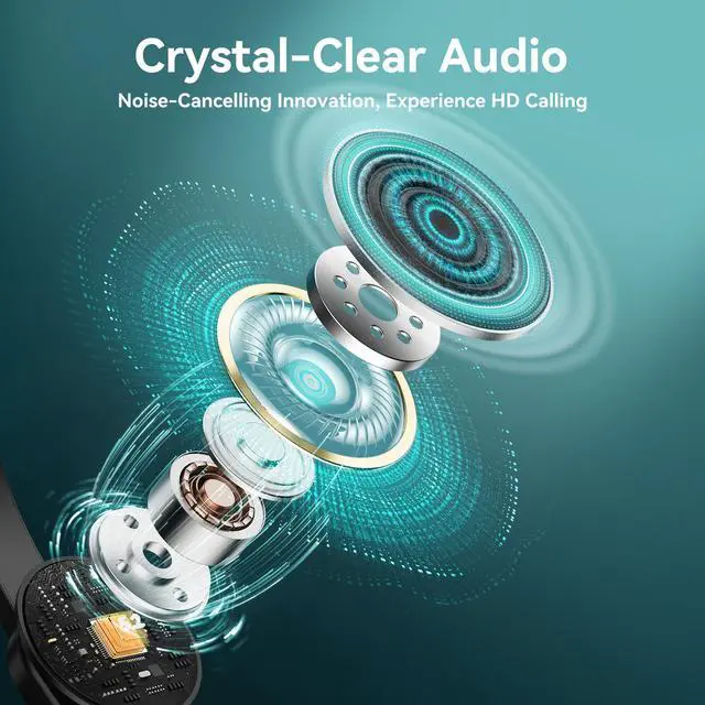 Alt view image 9 of 14 - Bluetooth Headset with USB Dongle for Computer, Single-Ear Wireless Headset with Noise Cancelling Microphone for Office & Truckers, Bluetooth V5.2 with Mute Button for Work