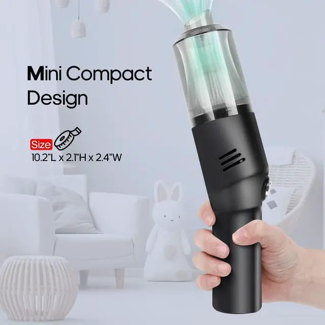 Alt view image 9 of 14 - Portable Mini Car Vacuum Cleaner, High Power Cordless(400g) Handheld Rechargeable Vacuum Cleaner for Desk V06