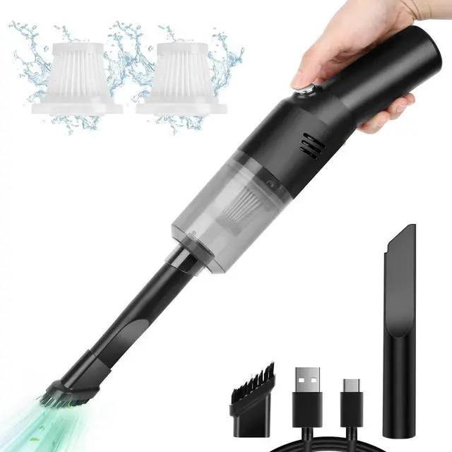 Alt view image 8 of 14 - Portable Mini Car Vacuum Cleaner, High Power Cordless(400g) Handheld Rechargeable Vacuum Cleaner for Desk V06