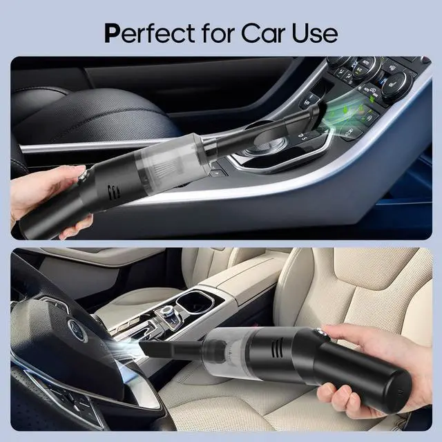 Alt view image 14 of 14 - Portable Mini Car Vacuum Cleaner, High Power Cordless(400g) Handheld Rechargeable Vacuum Cleaner for Desk V06