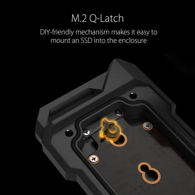 Alt view image 13 of 14 - TUF Gaming A1 External M.2 NVMe SATA PCIe SSD Enclosure - USB-C, M.2 Q-Latch for Easy Installation, Drop Resistance, IP68 Water and dust Resistance, PS5 and Xbox Support,Black