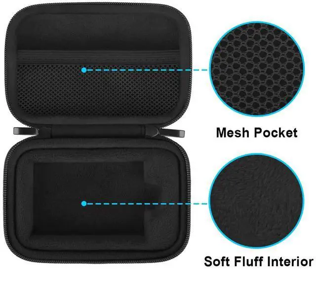 Alt view image 10 of 14 - Hard Carrying Case for Samsung T7 Shield/Samsung T7 / Touch Portable Solid State Drives 500GB 1TB 2TB 4TB USB 3.2 External SSD Hard EVA Shockproof Storage Travel Bag, Black+Black