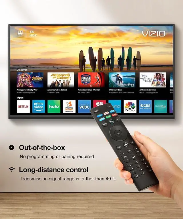 Alt view image 11 of 14 - for Vizio Smart tv Remote Replacement,Compatible with vizio TV D-Series,M-Series,V-Series,UHD LED LCD Smart TV