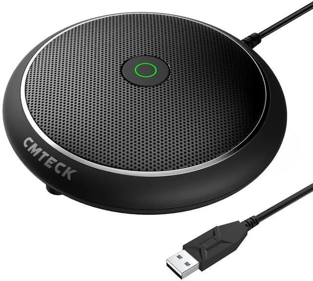 Alt view image 8 of 14 - Conference USB Microphone, Computer Desktop Mic with Mute Function, Omnidirectional Condenser PC Mic for Video,Streaming, Skype, Plug & Play Compatible with MacOS X Windows (No Speaker)