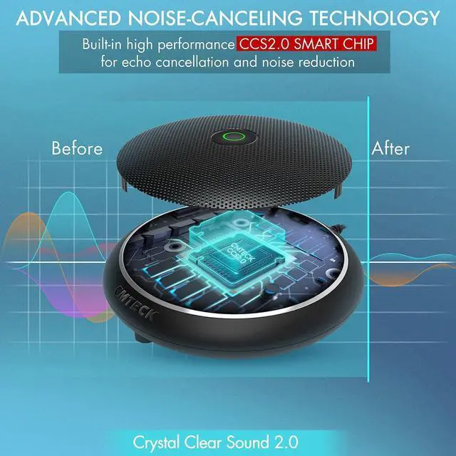 Alt view image 9 of 14 - Conference USB Microphone, Computer Desktop Mic with Mute Function, Omnidirectional Condenser PC Mic for Video,Streaming, Skype, Plug & Play Compatible with MacOS X Windows (No Speaker)