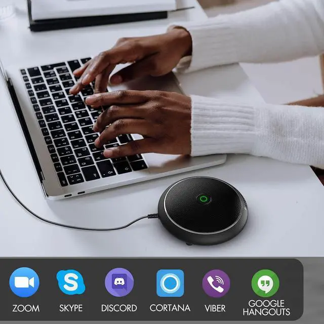 Alt view image 13 of 14 - Conference USB Microphone, Computer Desktop Mic with Mute Function, Omnidirectional Condenser PC Mic for Video,Streaming, Skype, Plug & Play Compatible with MacOS X Windows (No Speaker)