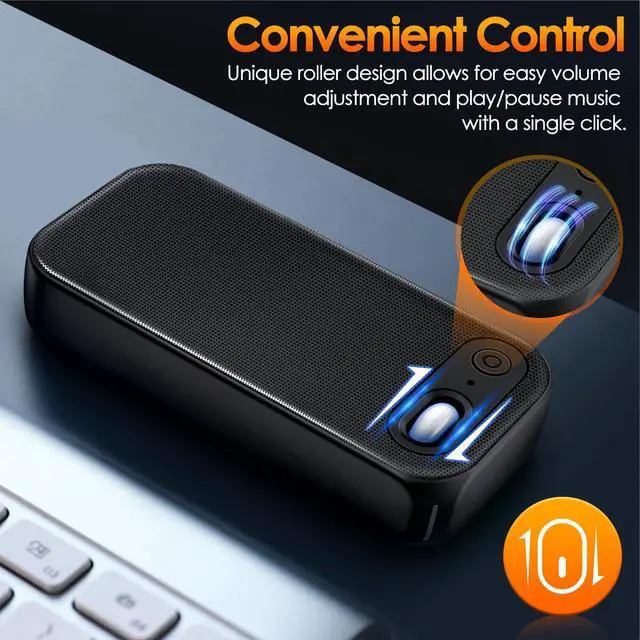 Alt view image 11 of 14 - USB-A/USB-C Computer Speakers for PC Desktop, Wired Portable Mini Sound-bar for Monitor with Stereo Sound & Enhanced Bass, Laptop Speakers for Desktop, PC, Smartphones,Tablets with RGB Lights