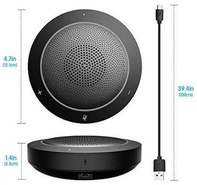 Alt view image 6 of 6 - USB Speaker Phone 360° Omnidirectional Microphone Portable Conference Speakerphone Echo Cancellation for Skype Business of Microsoft Lync, VoIP Calls, Webinar, Phone, Call Center, Recording