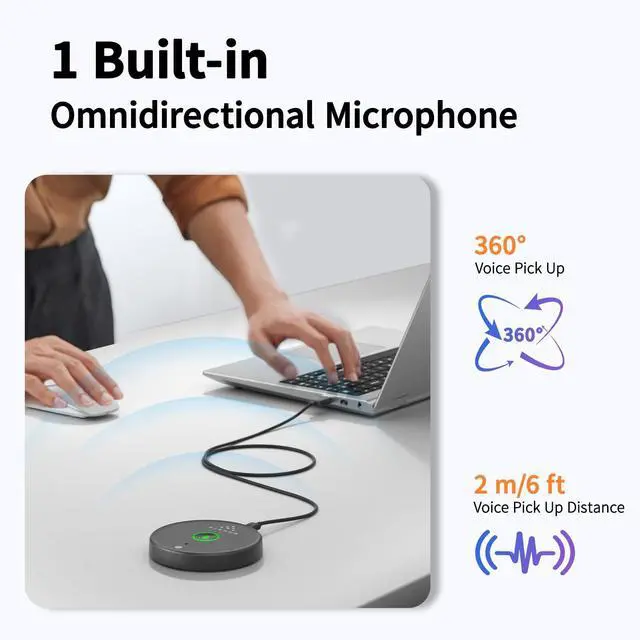 Alt view image 11 of 14 - USB Microphone No Speaker,Desktop Computer Mic, Mute Button with LED Indicator,AI Noise Reduction,Plug & Play Omnidirectional Condenser PC Laptop Mics,for Online Calls/Class/Recording Video