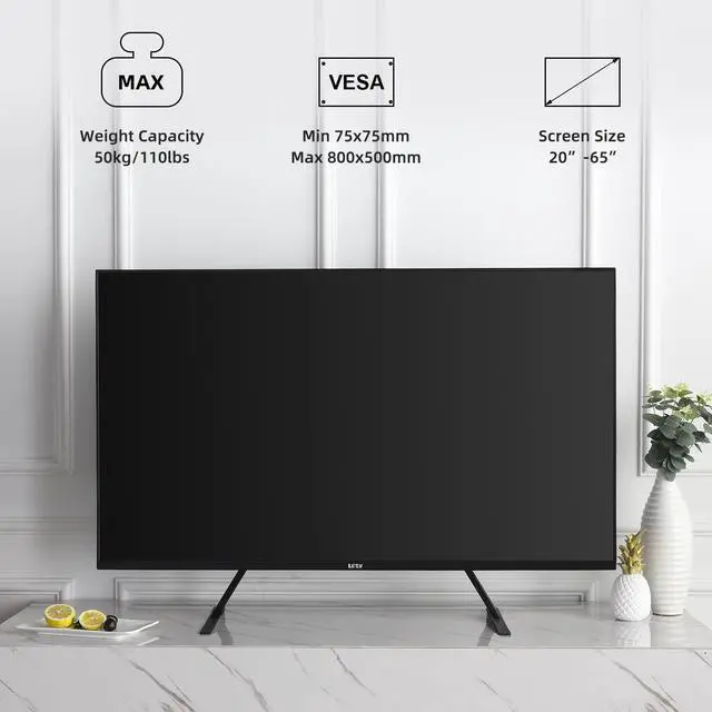 Alt view image 10 of 14 - Universal TV Stand, Metal TV Legs for 20-65 inch LCD/LED/OLED/Plasma Flat&Curved Screen TV Height Adjustment with VESA 75x75mm to 800x500mm Max ML1760