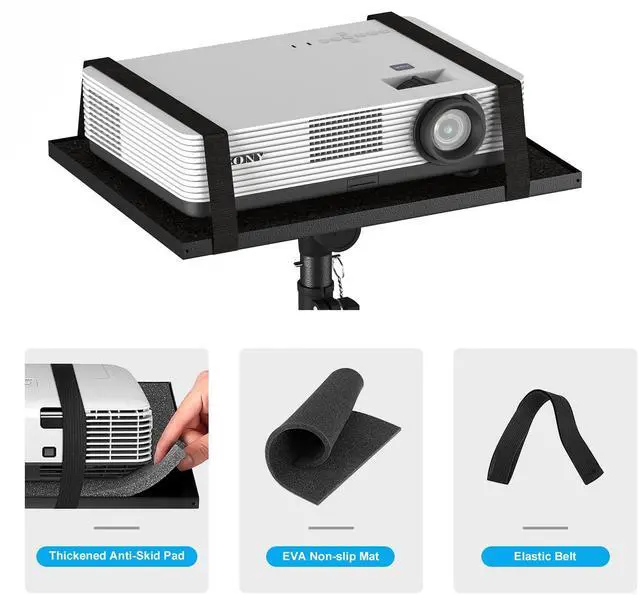 Alt view image 12 of 14 - Projector Stand Tripod Adjustable, Laptop Height from 23.5 to 46.5 inches with Gooseneck Phone Holder, Floor for Office, Home, Stage, Studio, DJ Racks Holder Mount, 23.5inch-46.5inch