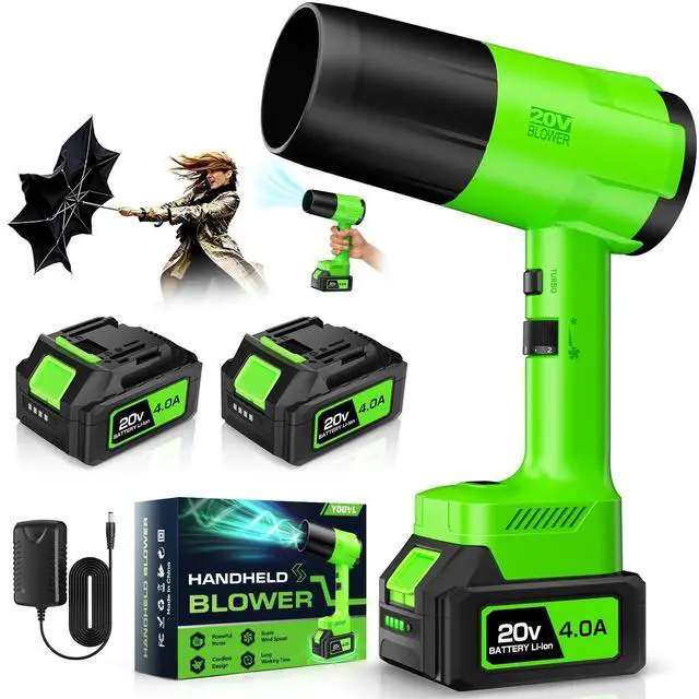 Alt view image 8 of 14 - Leaf Blower Cordless, Handheld Leaf Blower with 2 X 4.0Ah Battery and Charger, Snow Blower with 6 Speed Modes, Lightweight Blowers for Lawn Care, Patio, Yard, Blowing Snow, Leaves, Dust