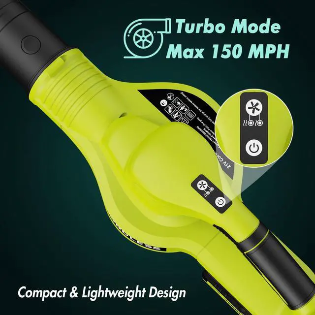Alt view image 10 of 14 - Leaf Blower Cordless - 21V Powerful Electric Leaf Blower with 2 Batteries and Charger, 2 Speed Modes, 2.0Ah Lightweight Battery Powered Leaf Blowers for Lawn Care, Patio, Dust, Blowing Leaves