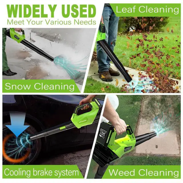 Alt view image 14 of 14 - 2026 Upgrade Leaf Blower, Leaf Blower Cordless with 2 * 2.6AH Batteries and Fast Charger, 450CFM &150MPH and 2 Speed Mode, Lightweight Electric Leaf Blowers for Lawn, Yard, Leaves, Dust Care (Green)