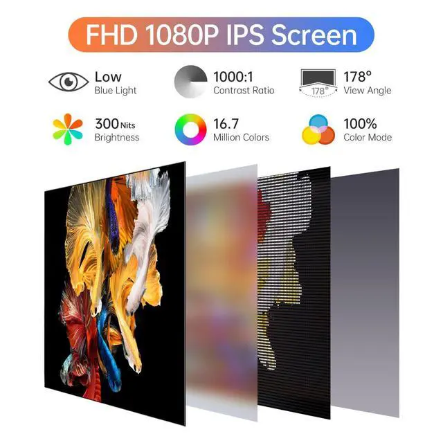 Alt view image 13 of 14 - 15.6inch Portable Monitor,1080P USB-C HDMI Second External Monitor for Laptop,PC,Mac Phone,PS,Xbox,Swich,IPS Ultra-Thin Zero Frame Gaming Display/Premium Smart Cover