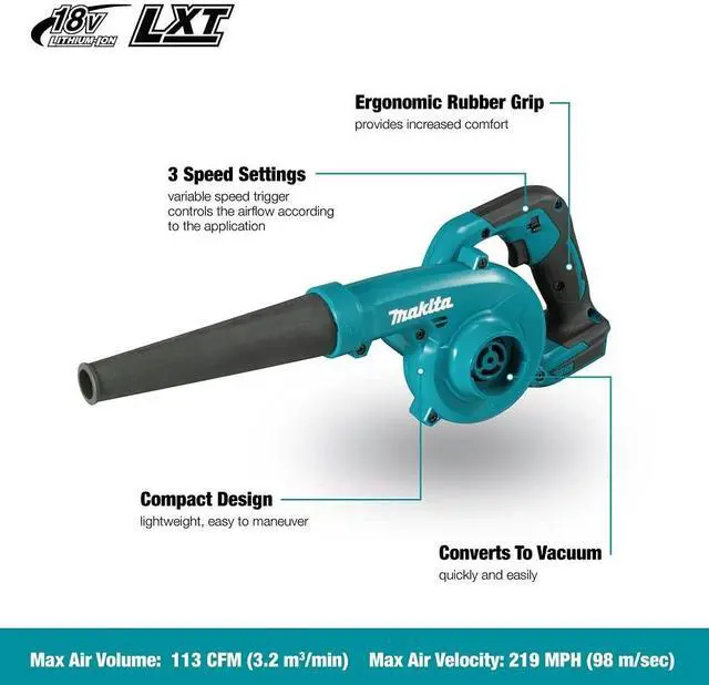 Alt view image 8 of 12 - DUB185Z Cordless Handheld Leaf Blower Powered by 18V LXT Li-Ion Battery