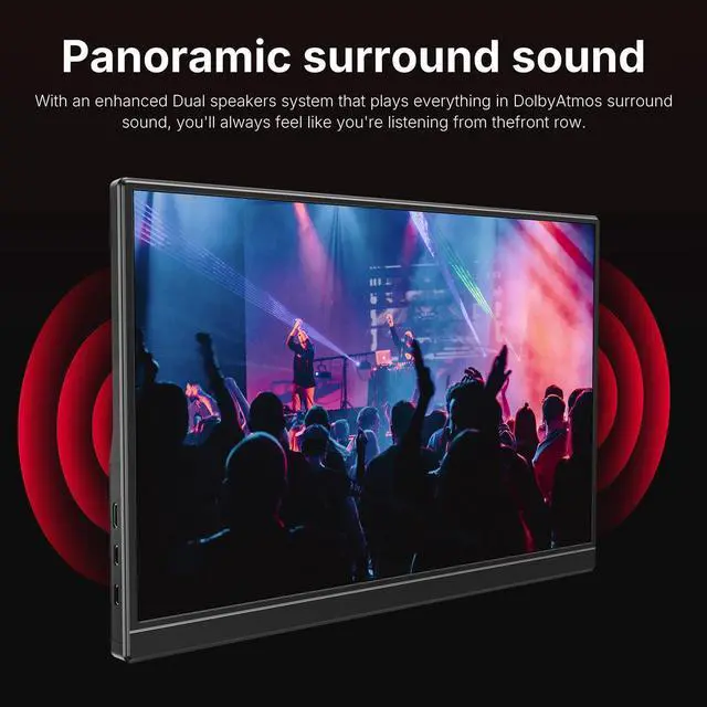 Alt view image 13 of 14 - 15.6 inch Portable Monitor 1080P FHD Travel Display HDMI/USB-C Compatible with Laptops, Desktops, Phones, PS, Mac, Xbox, Switch, and Other Gaming Devices Includes Stand and Speakers VESA