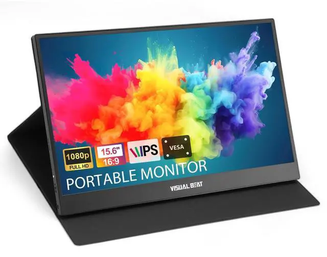 Alt view image 8 of 14 - Portable Monitor 15.6'' 1080P FHD USB-C HDMI Computer Display IPS HDR VESA w/Smart Cover Dual Speakers for Laptop PC Mac Phone PS4/5 Xbox